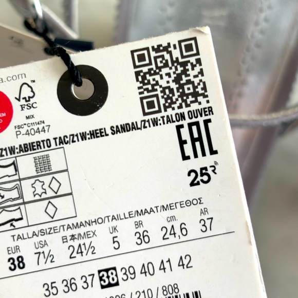 Zara Women’s 38 Sparkle High Heeled Sandals, Brand New - Size 7 1/2 - Picture 6 of 6